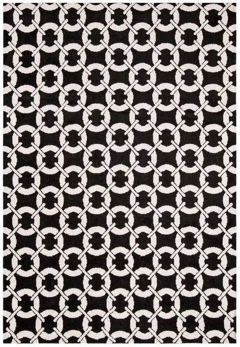 Asiatic arlo ar03 buckle black Black Geometric Rug.