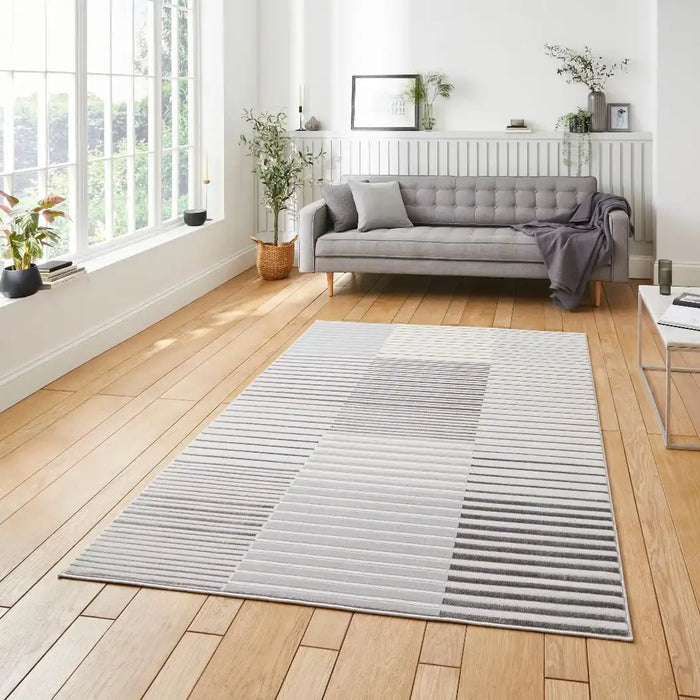 Think Rugs apollo 2681 grey ivory Grey Living Room Rug.