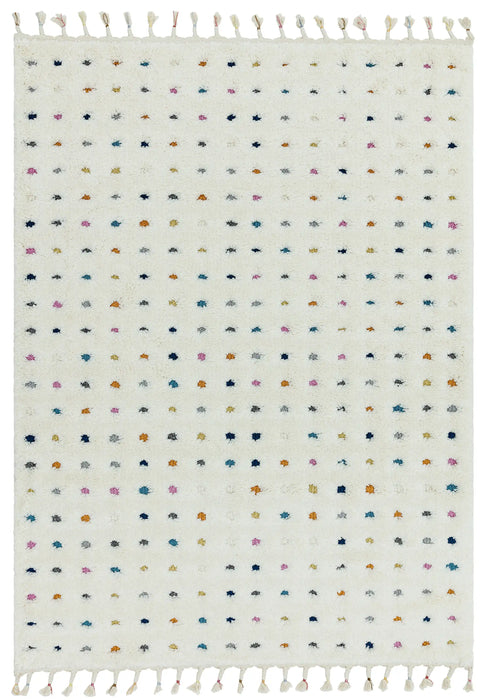 Asiatic ariana ar02 dotty multi Ivory, Multicoloured Living Room Rug.