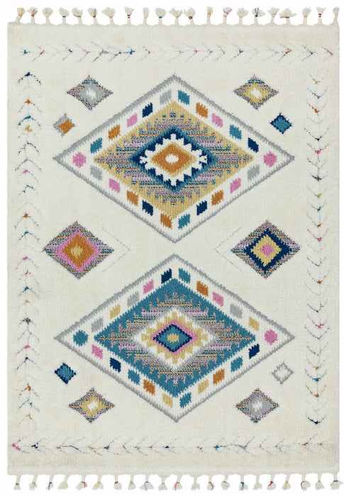 Asiatic ariana ar09 rhombus Ivory, Multicoloured Living Room Rug.