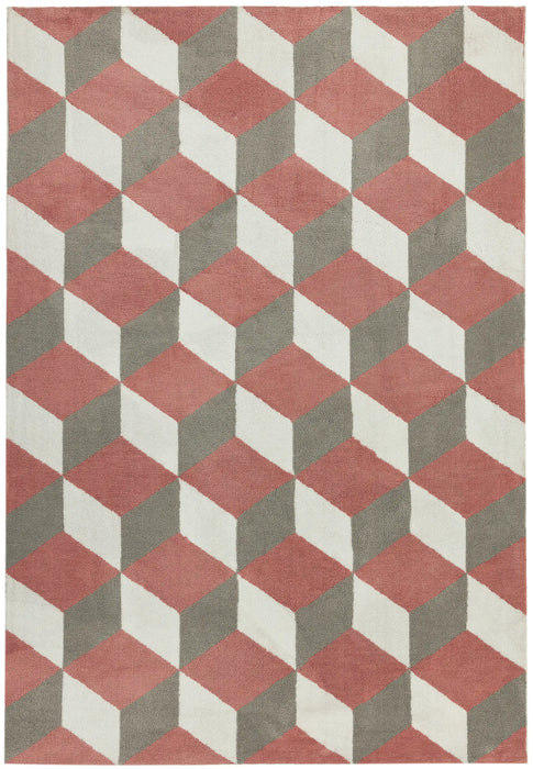 Asiatic arlo ar10 pink block Pink Geometric Rug.