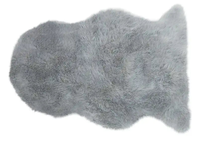 Asiatic auckland luxury faux sheepskin silver Grey Living Room Shaggy Rug.