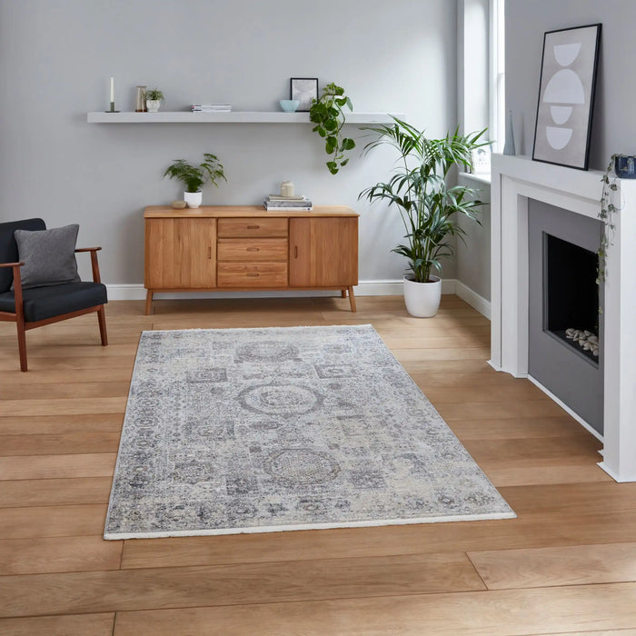 Think Rugs athena think 18599 grey Grey Living Room Moroccan Rug.