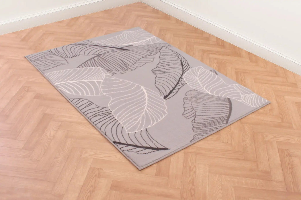 Rug Style designer poly autumn mouse Grey Living Room Floral Rug.