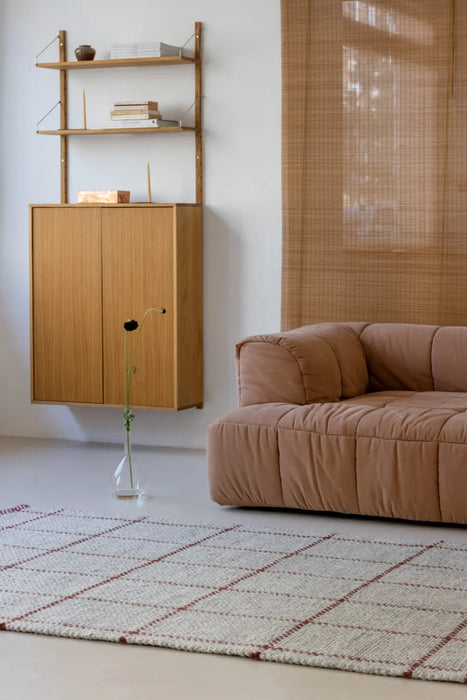 Craft Matter Check Ash/Stone Red 049100 Rug