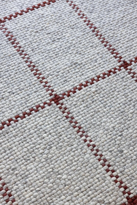 Craft Matter Check Ash/Stone Red 049100 Rug