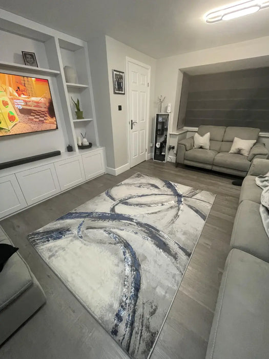 Photo By Onofria D. | Nourison brushstrokes bsk02 grey navy Living Room  Rug.