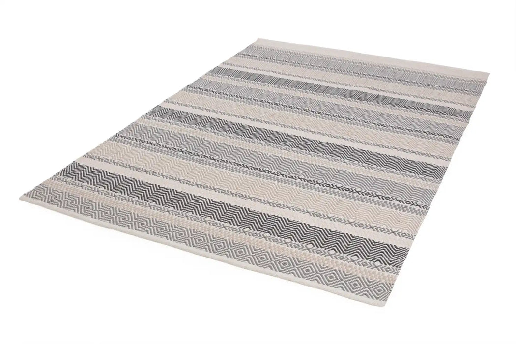 Asiatic boardwalk grey multi Grey, Multicoloured Living Room Striped Rug.