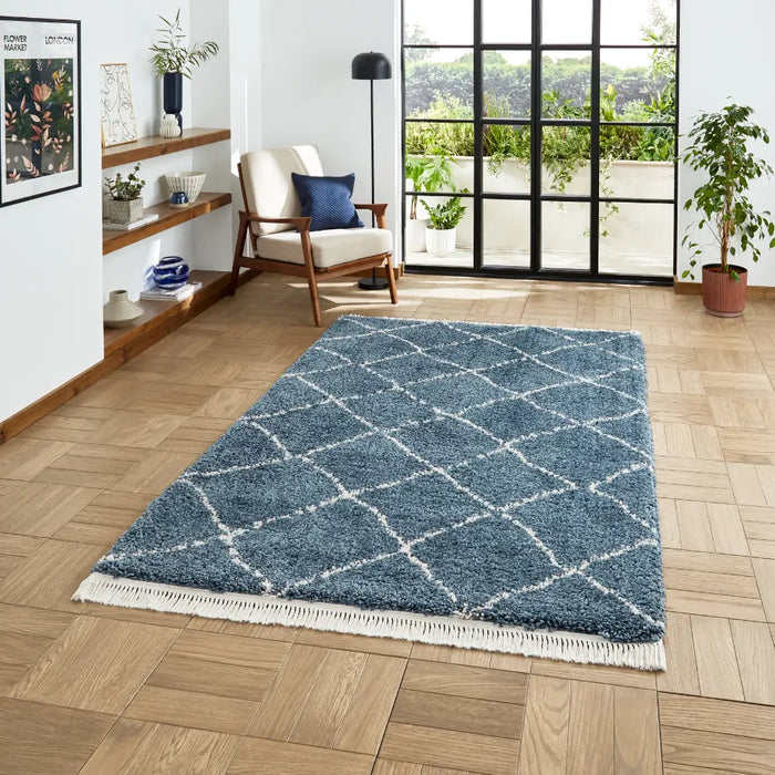 Boho 5413 Blue Berber Rug