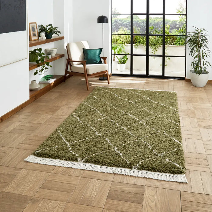 Boho 5413 Green Berber Rug