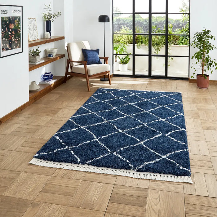 Boho 5413 Navy Berber Rug