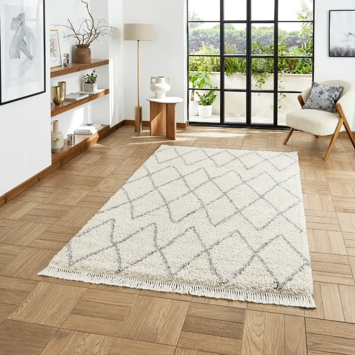 Boho 8280 Cream/Grey Berber Rug