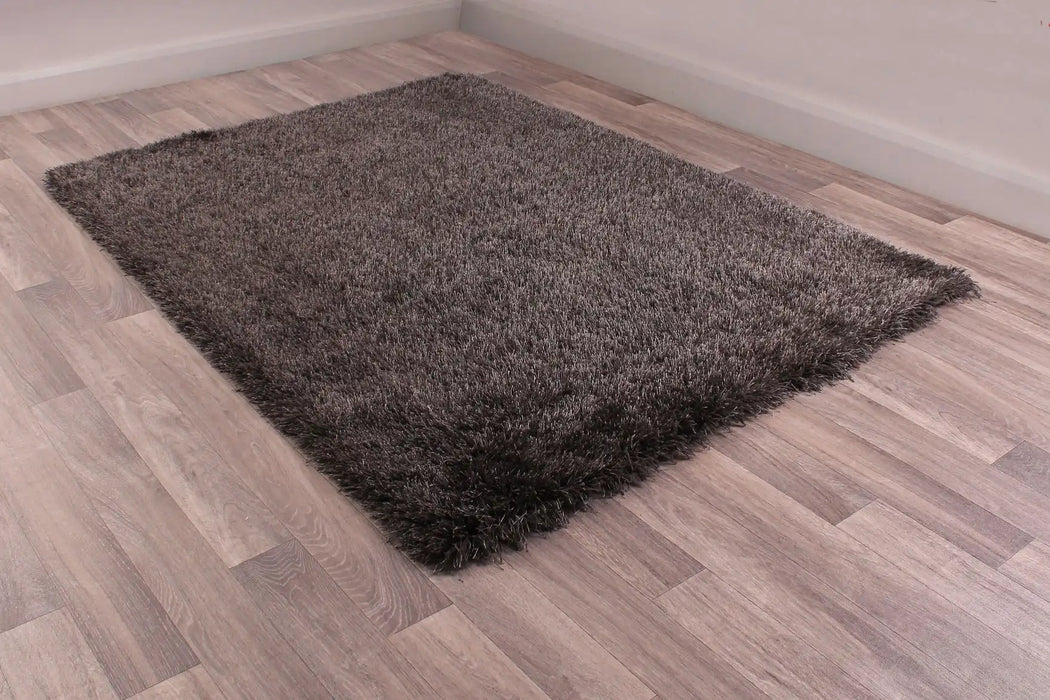 URCO boston charcoal Brown Living Room Shaggy Rug.