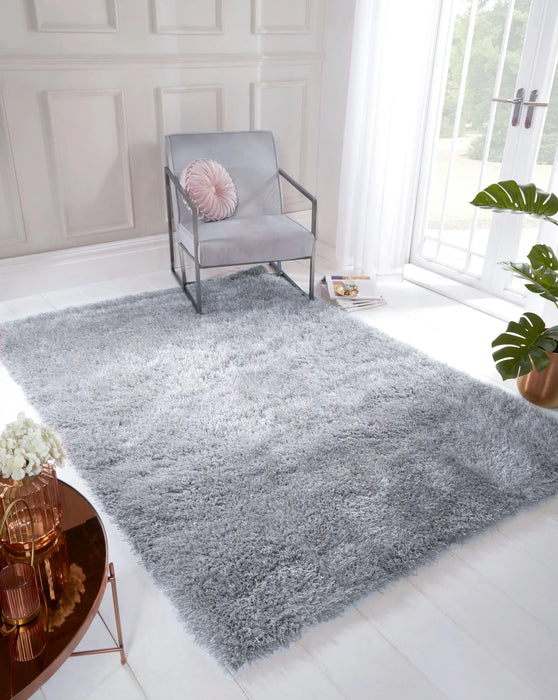 URCO boston silver Grey Living Room Shaggy Rug.