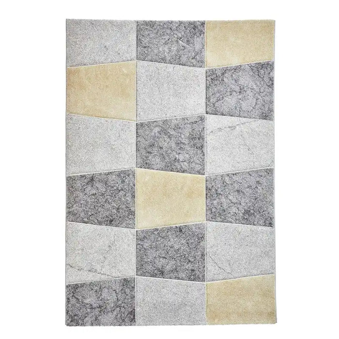 Think Rugs brooklyn 22192 grey yellow Grey, Yellow Living Room  Rug.