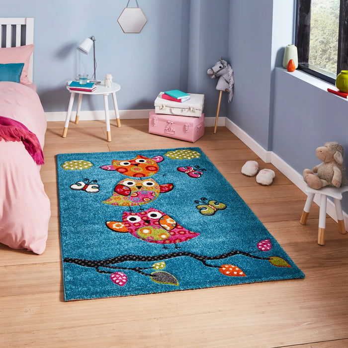 Think Rugs brooklyn kids brooklyn kids 793 blue Blue, Multicoloured Bedroom   Rug.