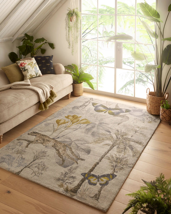 Clarke & Clarke botany cc botany Beige Living Room Floral Rug.