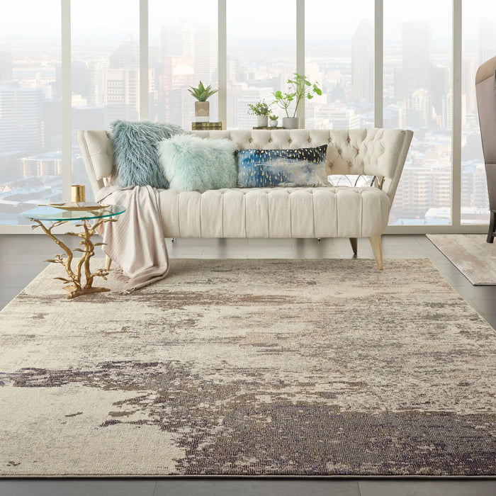 Nourison celestial ces02 ivory grey Grey, Ivory Living Room Rug.