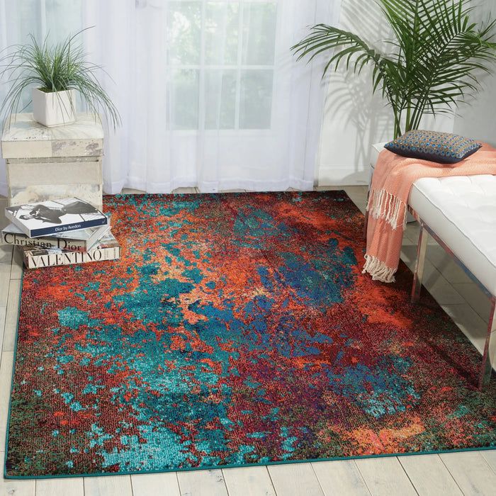 Nourison celestial ces08 atlantic Multicoloured Living Room Rug.