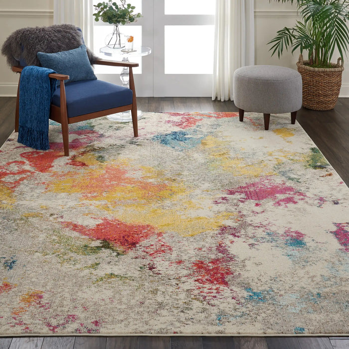 Nourison celestial ces12 ivory multi Ivory, Multicoloured Living Room Rug.