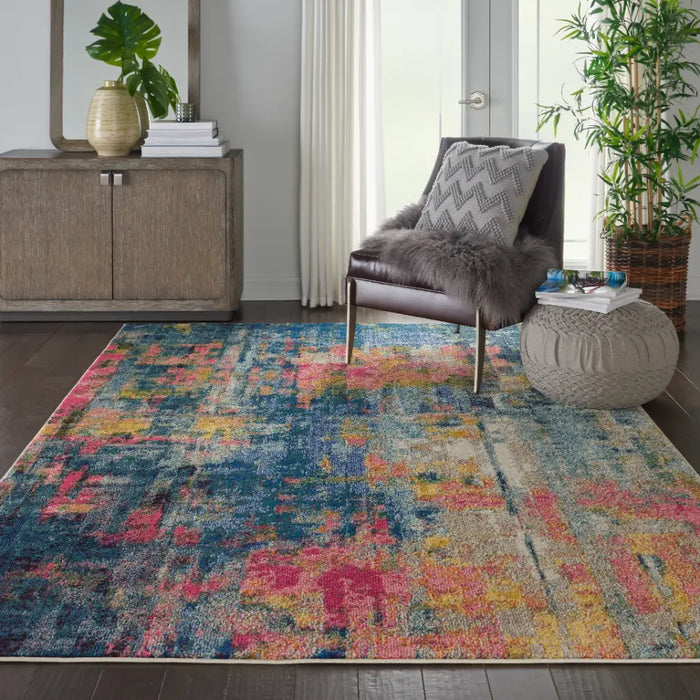 Celestial CES09 Blue Yellow Rug