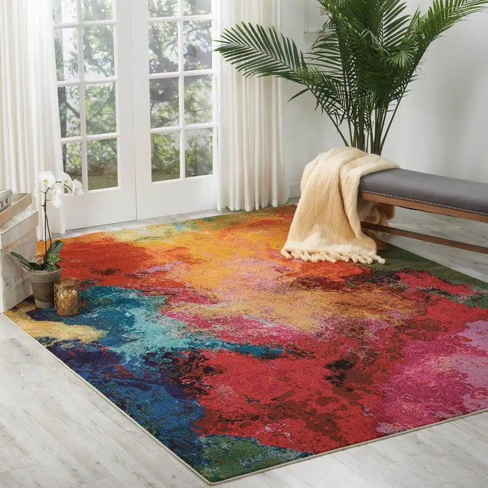 Nourison celestial ces04 plalt Multicoloured Living Room Rug.