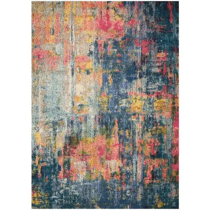 Nourison celestial ces09 blue yellow Blue, Multicoloured Living Room  Rug.