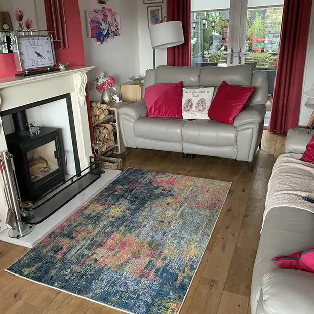 Photo by Lesley, | Nourison celestial ces09 blue yellow Living Room  Rug.