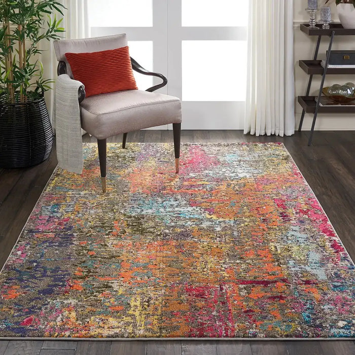 Nourison celestial ces14 sunset Multicoloured Living Room Rug.