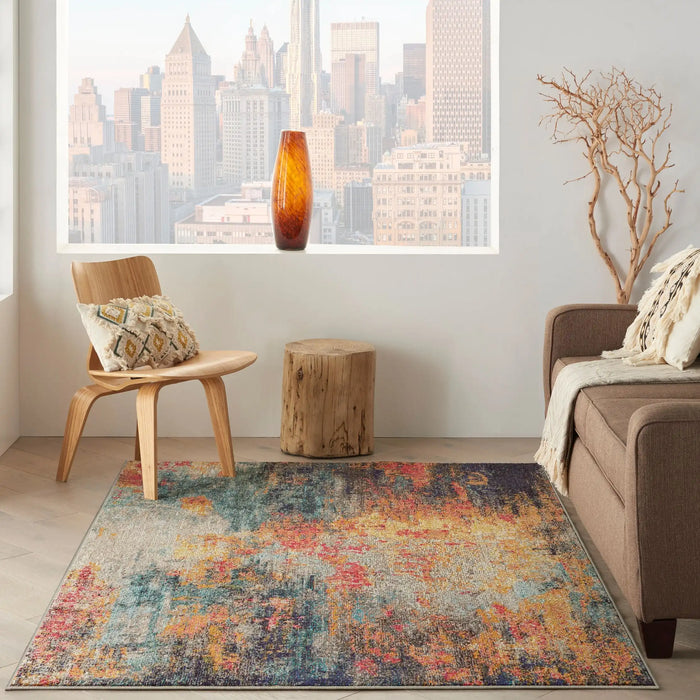 Nourison celestial ces15 multi Multicoloured Living Room Rug.