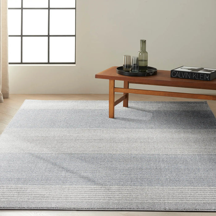 Calvin Klein ck001 river flow rfv06 grey Grey Living Room Floral Rug.