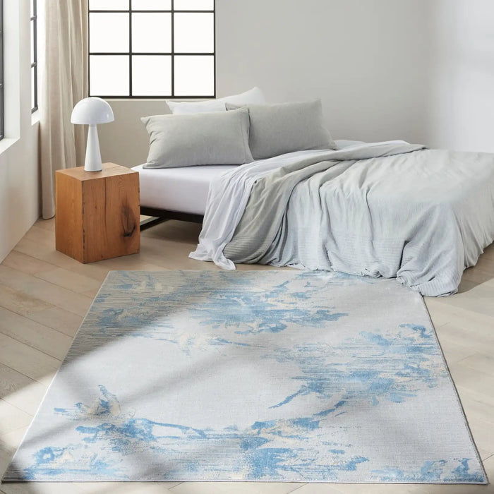Calvin Klein ck005 enchanting ech01 grey sky Blue, Grey Living Room Rug.