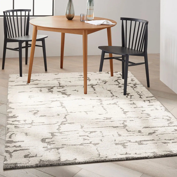 Calvin Klein ck009 sculptural scl01 grey Grey, Ivory Living Room Wool Rug.