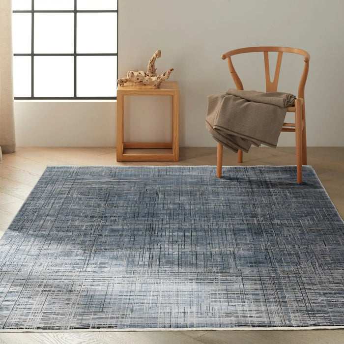 Calvin Klein ck50 balian ck54 blue Blue Living Room Geometric Rug.