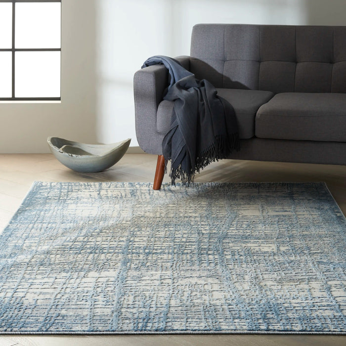 Calvin Klein ck950 rush ck950 ivory blue Blue, Ivory Living Room Rug.