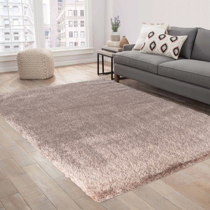 Serdim Rugs california 600 bronze Brown Living Room Shaggy Rug.