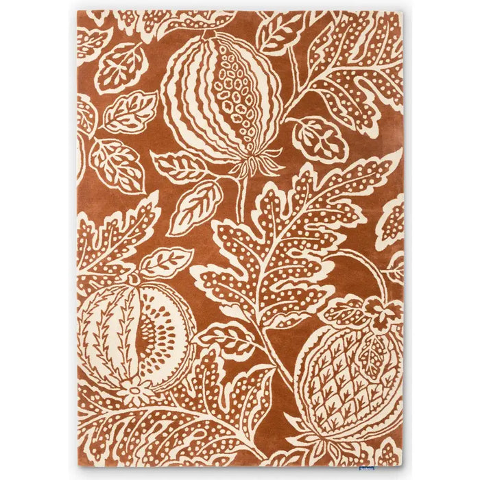 Sanderson sanderson cantaloupe burnt orange 145203 Orange Living Room Wool Rug.