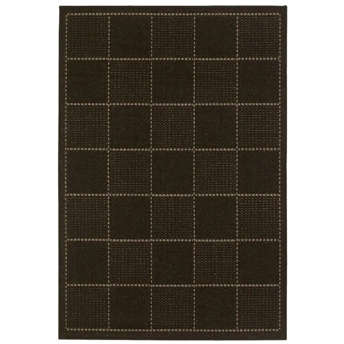 checked flatweave black    Rug.