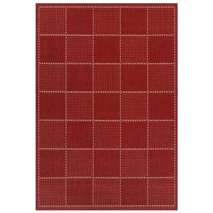 Oriental Weavers checked flatweave red Red Outdoor  Flat Weave Rug.
