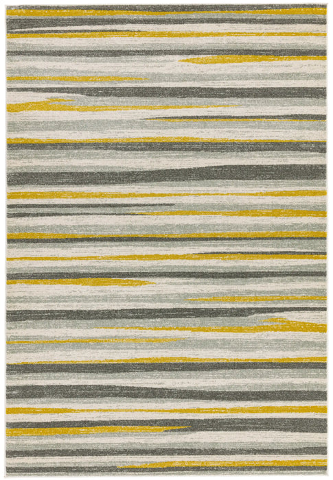 Asiatic colt cl10 stripe mustard Yellow Living Room Geometric Rug.