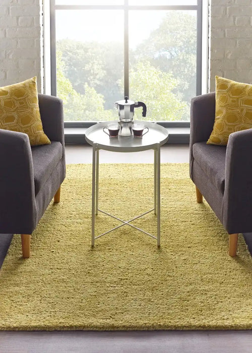Origins country tweed burnished gold Yellow Living Room Wool Rug.