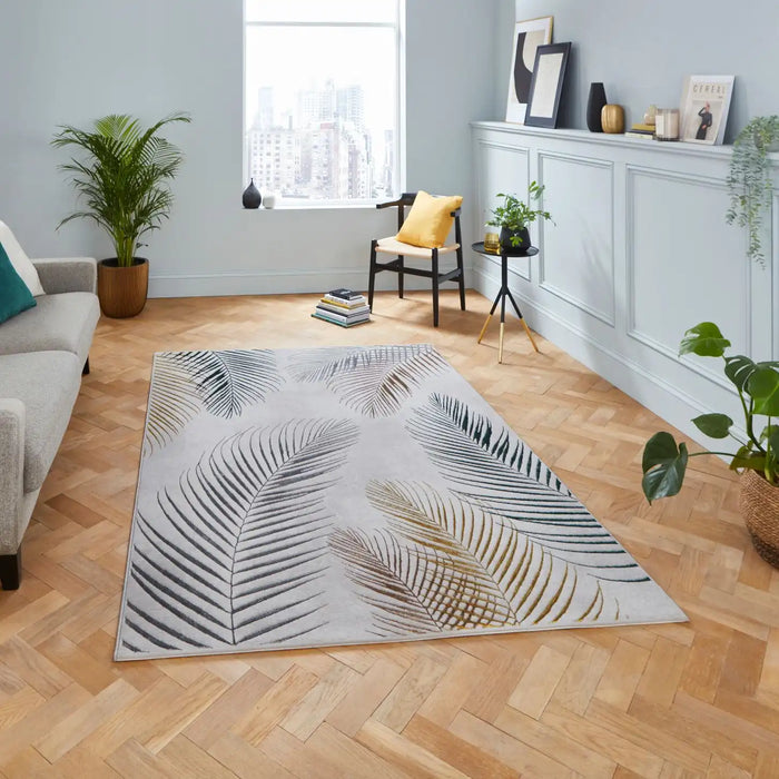 Think Rugs creation 50051 grey multi Grey, Multicoloured Living Room Floral Rug.