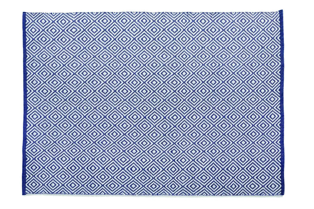 Origins hug rug woven diamond navy Blue, Navy Living Room Flat Weave Rug.