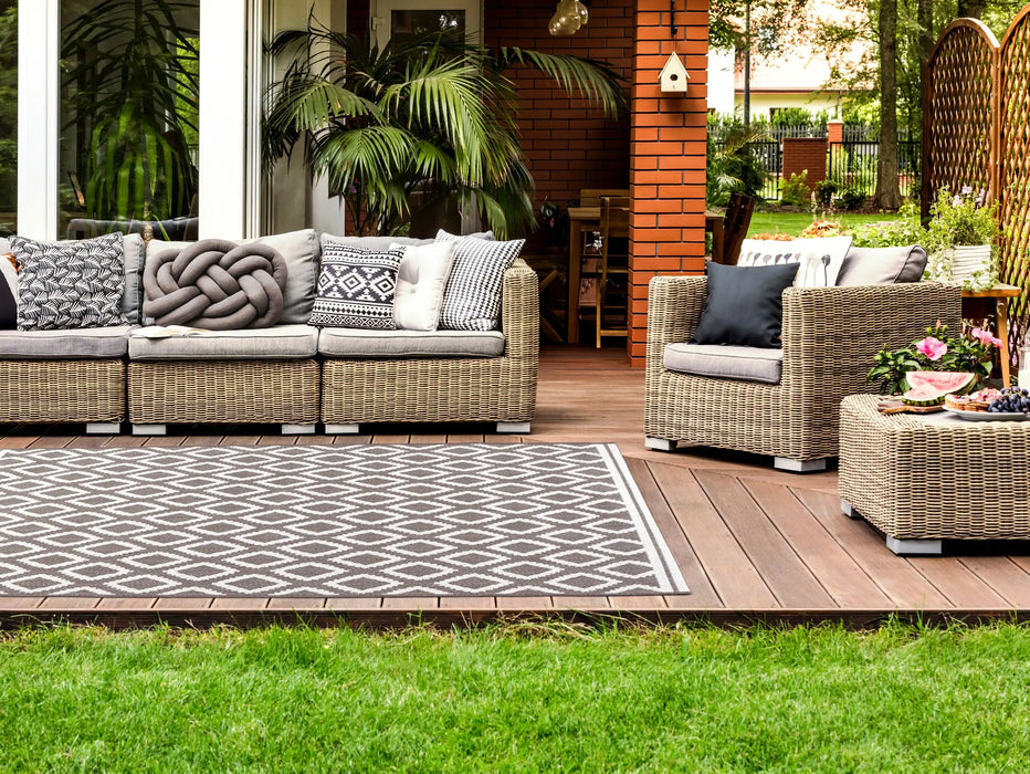 Rug Style terrace outdoor diamond grey Grey Living Room Geometric Rug.