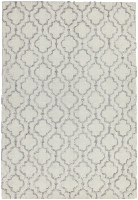 Asiatic dixon grey ogee Grey Living Room Wool Rug.