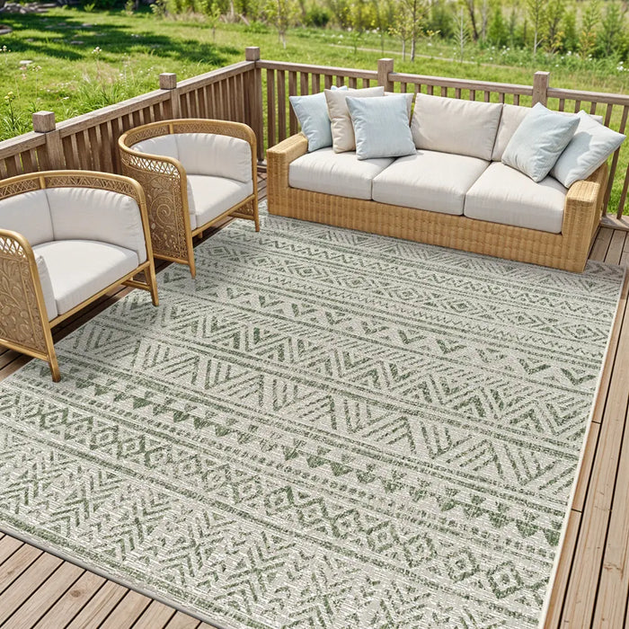 DIKSHA In- & Outdoor Global Moss Green Rug