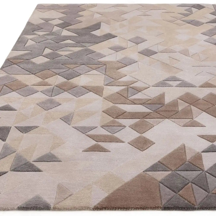 Asiatic enigma grey multi Grey, Multicoloured Living Room Wool Rug.