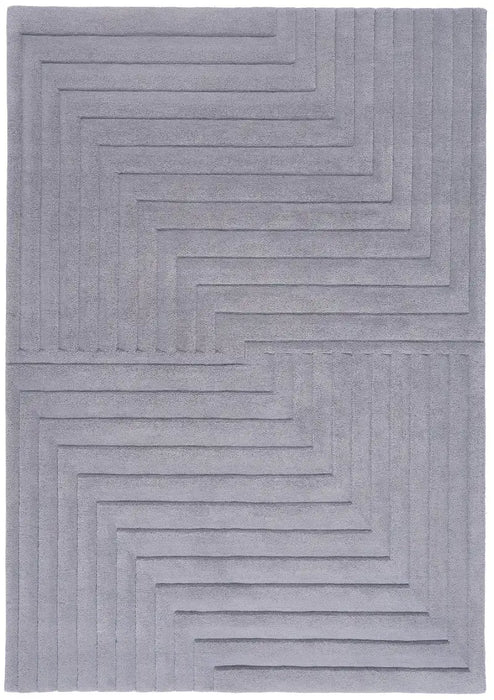 Asiatic form grey Grey Wool Rug.