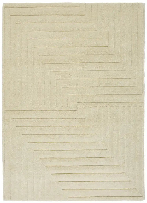Asiatic form natural Beige Wool Rug.