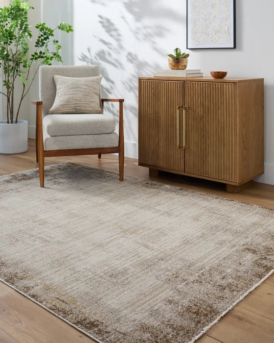 SARI Galey Alix x Livabliss Abstract Modern Marble Brown/Cream Rug